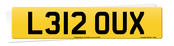 Registration number L312 OUX